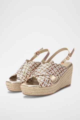 Sandales compensées - Doré et argenté