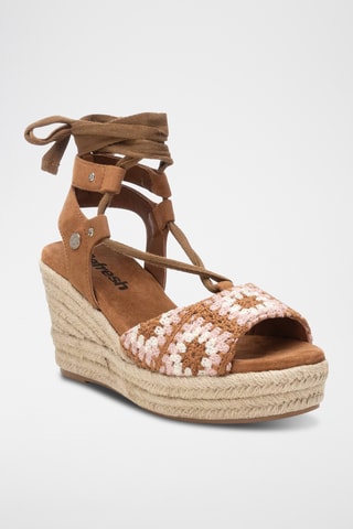 Sandales compensées - Camel