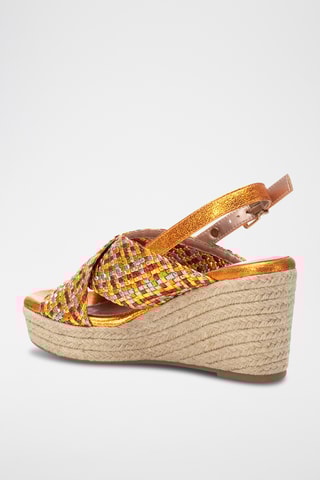 Sandales compensées - Orange et rouge