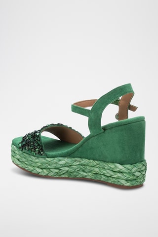 Sandales compensées - Vert foncé