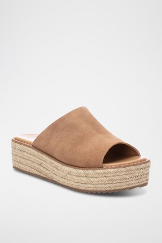 Sandales plateformes en nubuck - Camel