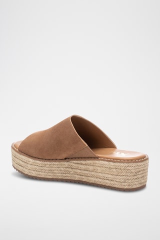 Sandales plateformes en nubuck - Camel
