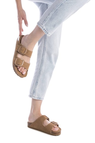 Mules en nubuck - Camel