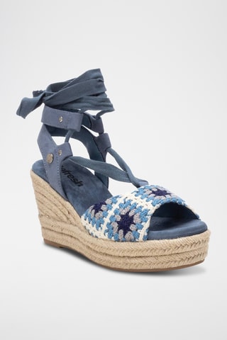 Sandales compensées - Bleu cobalt