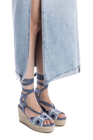 Sandales compensées - Bleu cobalt