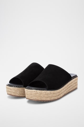 Sandales plateformes en nubuck - Noir