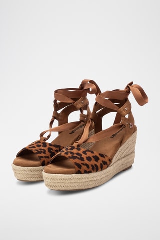 Sandales compensées - Camel