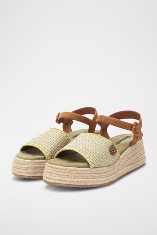 Sandales compensées - Kaki 