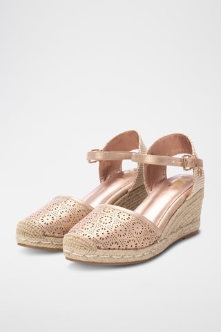 Espadrilles compensées - Nude et beige