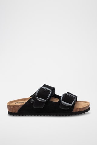 Mules en nubuck - noir