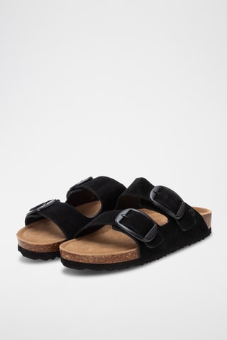 Mules en nubuck - noir