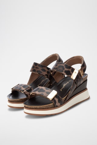 Sandales compensées - Taupe