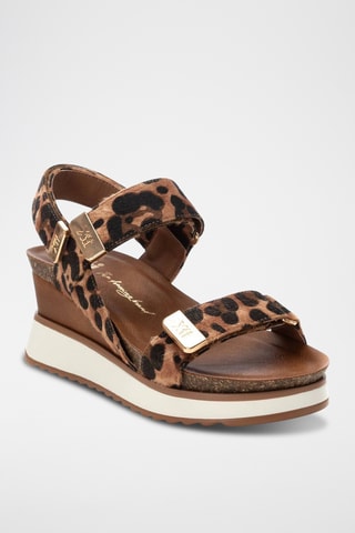 Sandales compensées - Camel