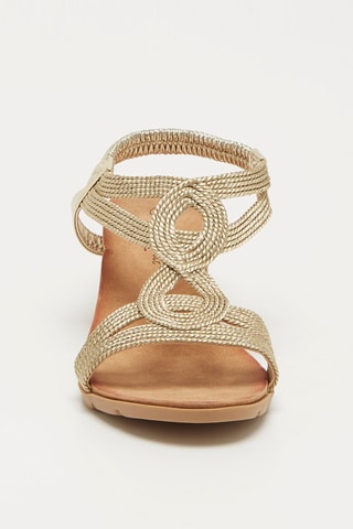 Sandali con zeppa - Dorato