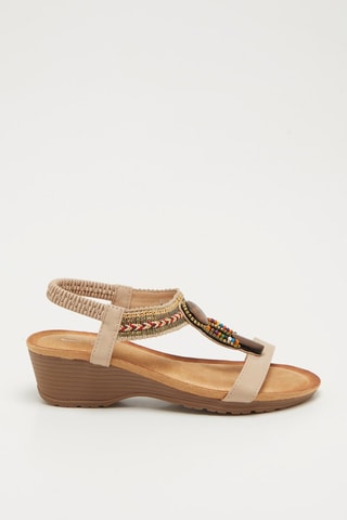 Sandali con zeppa - Beige