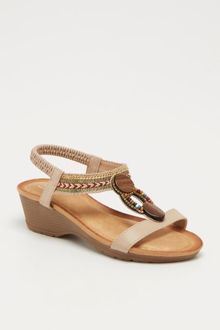 Sandali con zeppa - Beige