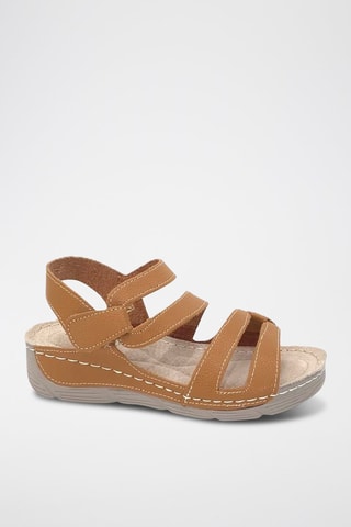 Sandalias de cuña - Camel