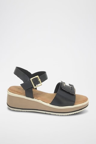 Sandali con zeppa - Nero