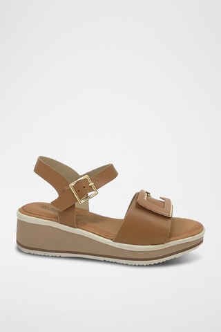 Sandali con zeppa - Cammello