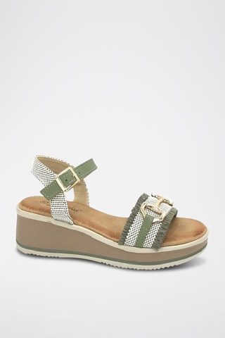 Sandali con zeppa - Verde