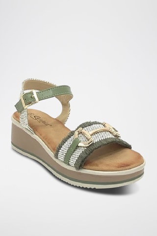 Sandali con zeppa - Verde