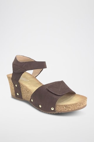 Sandali con zeppa - Marrone