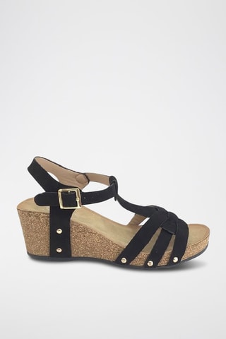 Sandali con zeppa - Nero