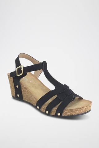 Sandali con zeppa - Nero