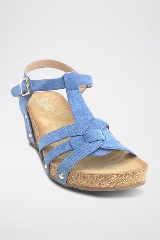 Sandali con zeppa - Blu