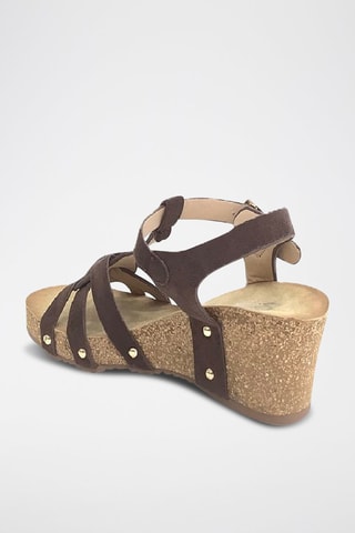 Sandali con zeppa - Marrone