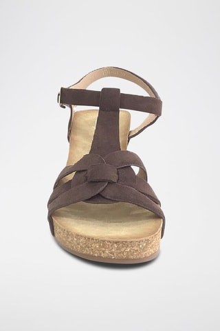 Sandali con zeppa - Marrone