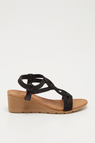 Sandali con zeppa - Nero