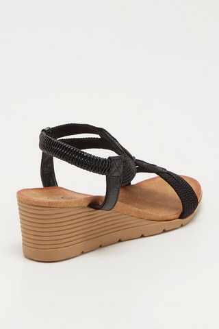 Sandali con zeppa - Nero