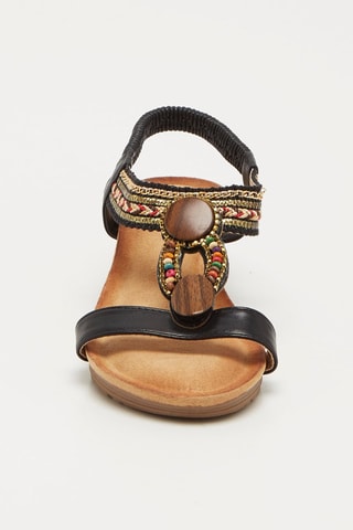 Sandali con zeppa - Nero