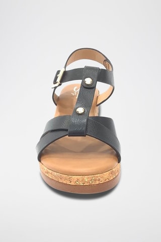 Sandali con zeppa - Nero