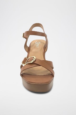 Sandali con zeppa - Marrone