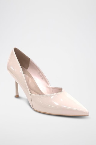 Zapatos con brillo de tacón - Beige