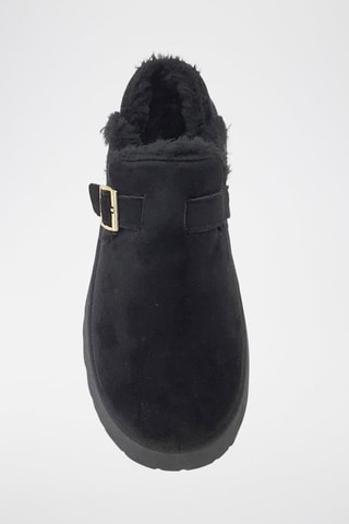 Zuecos forrados con plataforma - Negro