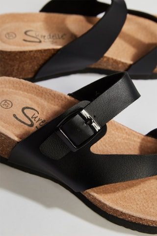 Sandalias de cuña - Negro