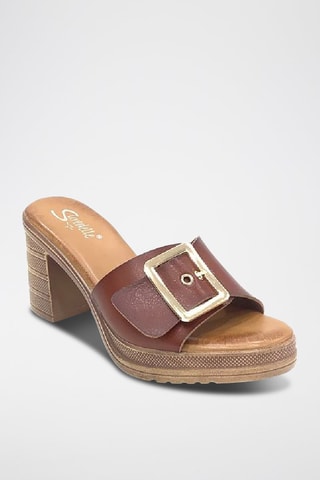 Sandalias de tacón - Marrón