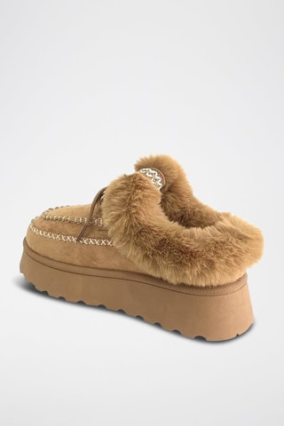 Mocasines forrados con plataforma - Camel