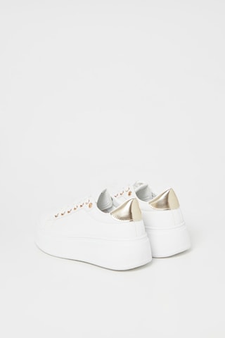 Zapatillas con plataforma - Blanco y dorado