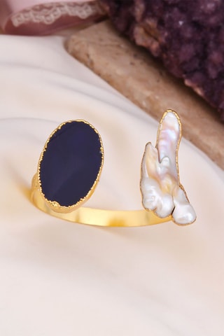 Bracciale bangle - Placcato oro giallo e ametista