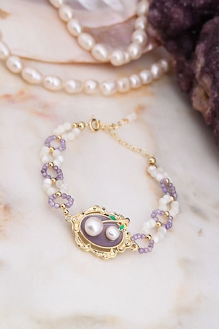 Bracciale - Perle coltivate e ametiste 