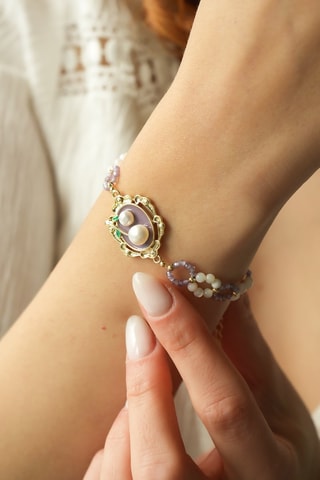 Bracciale - Perle coltivate e ametiste 