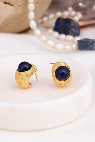 Orecchini - Laminato oro giallo e lapislazzuli