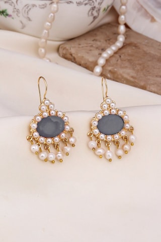 Orecchini - Labradoriti e perle coltivate