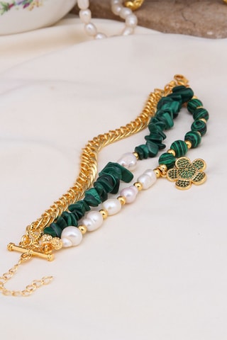 Bracciale - Malachiti e zirconi