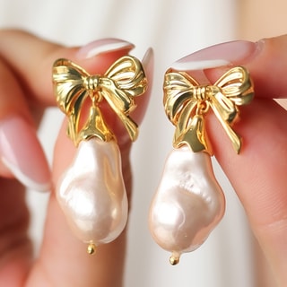 Orecchini - Ottone placcato oro e perla