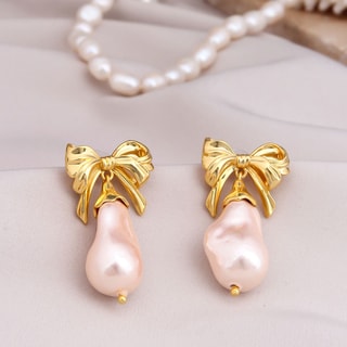 Orecchini - Ottone placcato oro e perla